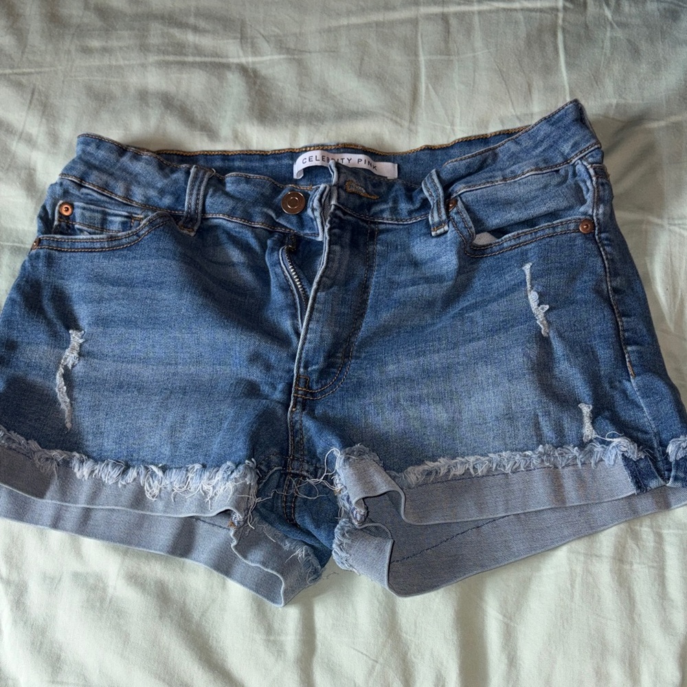 Celebrity Pink Light Blue Denim Shorts